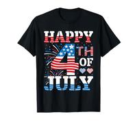 Happy 4th of July Heart Men Women 4th of July American Flag Camiseta