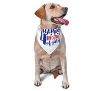 Happy 4th of July Spring Dog Bandanas Boy Bulk Puppy Pañuelo Ajustable Triángulo Suave Baberos Accesorios para Perros Pequeños Medianos Grandes Gatos Blanco