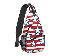 Happy 4th of July, USA Independence Day Sling Bag para Mujeres y Hombres, patriótico Crossbody Shoulder Bags Casual Sling Backpack Chest Bag Travel Senderismo Daypack para Exteriores