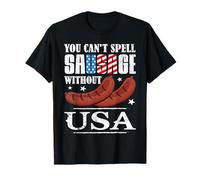 Happy 4th of July You Can't Spell Sausage Without USA Camiseta