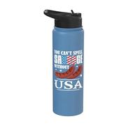 Happy 4th of July you can't spell sausage without Usa Stainless Steel Insulated Water Bottle