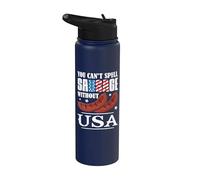 Happy 4th of July you can't spell sausage without Usa Stainless Steel Insulated Water Bottle