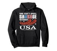 Happy 4th of July You Can't Spell Sausage Without USA Sudadera con Capucha