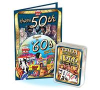 Happy 50th Birthday DVD Greeting Card & Trivia Playing Cards Combo: A Flickback Decade DVD Combo