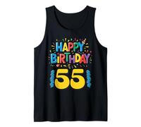 Happy 55th Birthday Apparel Bold Milestone Camiseta sin Mangas
