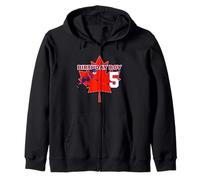 Happy 5th Birthday Boy Canada Maple Leaf Hockey sobre Hielo Sudadera con Capucha