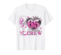 Happy 65th Birthday Crew Pink Wine 65 Years Old Queen Camiseta