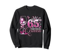 Happy 65th Birthday Queen Pink Wine 65 Years Old Women Sudadera