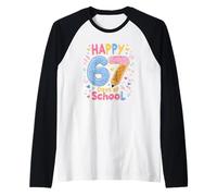 Happy 67 Days of School Six Seven Kids Boys Niñas 6 7 Lindos Camiseta Manga Raglan