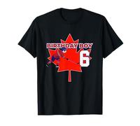 Happy 6th Birthday Boy Canada Maple Leaf Hockey Camiseta