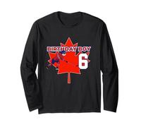 Happy 6th Birthday Boy Canada Maple Leaf Hockey Manga Larga