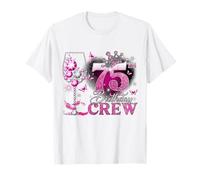 Happy 75th Birthday Crew Pink Wine 75 Years Old Queen Camiseta