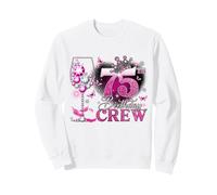 Happy 75th Birthday Crew Pink Wine 75 Years Old Queen Sudadera