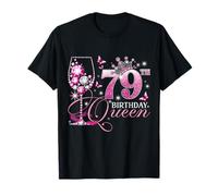 Happy 79th Birthday Queen Pink Wine 79 Years Old Women Camiseta