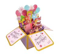 Happy 7th Birthday 7th Birthday 7th Birthday Pop Up Tarjeta de felicitación para niñas, 7 años de edad, idea de regalo de cumpleaños para hija sobrina, divertida tarjeta de felicitación 3D de 7º