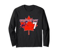 Happy 7th Birthday Boy Canada Maple Leaf Hockey sobre Hielo Manga Larga