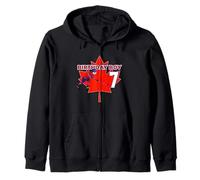 Happy 7th Birthday Boy Canada Maple Leaf Hockey sobre Hielo Sudadera con Capucha