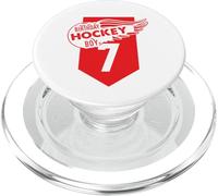 Happy 7th Birthday Boy Red Color Ice Hockey Theme PopSockets PopGrip para MagSafe