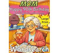 Happy 90th Birthday Mom Word Search: 90th Birthday Gift Mom | Gifts for Women | Present for Senior | 90 Year old Gift | 90th Gift for Women | ... Print | Fun Gift Elderly | Mom 00th Present