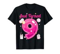 Happy 9th Birthday Just Turned 9 Party Outfit for Kids Camiseta