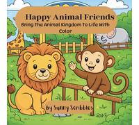Happy Animal Friends: Children's colouring book