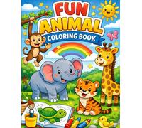 Happy Animals Coloring Book for Ages 3-6: Fun and Easy Farm, Jungle & Ocean Animals for Toddlers & Preschoolers Ages 3-6