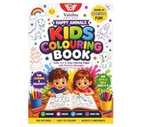 Happy Animals Coloring Book for Kids: Cute, Fun & Easy Coloring Pages with Positive Messages for Boys & Girls Ages 3-8