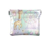 Happy Animals - Monedero de piel sintética para mujer, práctico monedero para hombres y mujeres de viaje