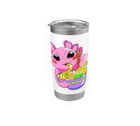 Happy Anime Kawaii Axolotl adora un buen tazón de ramen lindo Vaso térmico de acero inoxidable de doble pared
