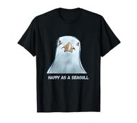Happy As a Seagull I Loce Seaguls, Funny Seagull Cartoon Camiseta