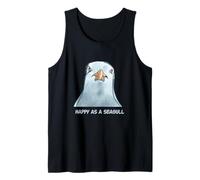 Happy As a Seagull I Loce Seaguls, Funny Seagull Cartoon Camiseta sin Mangas