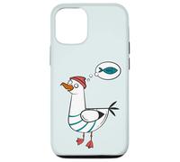 Happy As a Seagull Yummy Fish Food, Funny Seagull Cartoon Carcasa para iPhone 12/12 Pro
