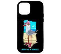 Happy As a Seagull Yummy Fish Food, Funny Seagull Cartoon Carcasa para iPhone 12 mini