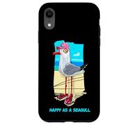 Happy As a Seagull Yummy Fish Food, Funny Seagull Cartoon Carcasa para iPhone XR