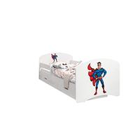 Happy Babies - CAMA PARA NIÑOS DE DOBLE CARA CON DRENAJE Diseño Moderno Con Bordes Seguros y Protección Contra Caídas Colchón de Espuma de 7 cm (190x90, 78. Superman)