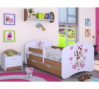 Happy Babies Cuna - con protección anticaída para niños, 140 x 70 cm, cama para habitación infantil con cajón y colchón, cama individual para niños, diseño de perros, haya, imágenes (Nr 2)