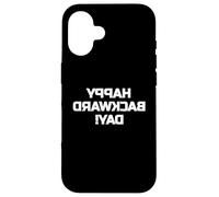 Happy Backward Day Design with Flipped Writing Carcasa para iPhone 16