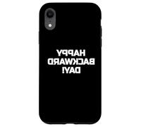 Happy Backward Day Design with Flipped Writing Carcasa para iPhone XR