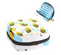 Happy Bee Period Bolsa portátil, bolsa de almacenamiento de tampones para servilletas sanitarias, Varios colores, 4.7x6.6x6.6 in/12x17x17 cm