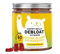Happy Belly Debloat Vitamin - Aportan 15.000 mg de Vinagre de Sidra de Manzana en todo el programa, Vitaminas B6 y B12-60 unidades (2 meses) - Sin Azúcares Añadidos, Vegana - Bears with Benefits
