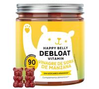 Happy Belly Debloat Vitamin GUT - Aportan 22.500 mg de vinagre de sidra de manzana en todo el programa, vitaminas B6 y B12-90 unidades (3 meses) - Sin Azúcares Añadidos, Vegana - Bears with Benefits
