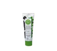 HAPPY BIO - Pasta de Dientes Natural, Dientes Blancos con Carbón Activo y Menta, Sin Flúor, 75 ML, Pasta De Dientes Vegana, Sin Gluten, Con Certificación Ecológica