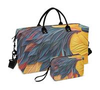 Happy Bird Head Close-up Texture Art - Bolsas de lona decorativas de viaje con bolsa de aseo para avión, gran capacidad