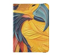 Happy Bird Head Close-up Texture Art - Portatarjetas de cuero para pasaporte y vacunación, combo para viajes, organizador de documentos de viaje, protector de pasaporte de viaje para mujer