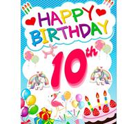 Happy Birthday 10th Birthday: Birthday Sketchbook and Notebook for Doodling, Sketching, Drawing, Painting, Diary Birthday gift for Girls: 120 Pages, 8.5*11 inch