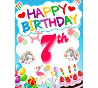 Happy Birthday 7th Birthday: Birthday Sketchbook and Notebook for Doodling, Sketching, Drawing, Painting, Diary Birthday gift for Girls: 120 Pages, 8.5*11 inch