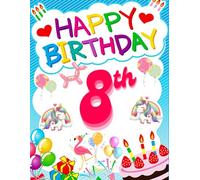 Happy Birthday 8th Birthday: Birthday Sketchbook and Notebook for Doodling, Sketching, Drawing, Painting, Diary Birthday gift for Girls: 120 Pages, 8.5*11 inch