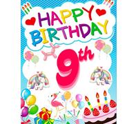 Happy Birthday 9th Birthday: Birthday Sketchbook and Notebook for Doodling, Sketching, Drawing, Painting, Diary Birthday gift for Girls: 120 Pages, 8.5*11 inch