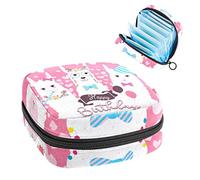 Happy Birthday Alpaca Llama Period Pouch portátil, bolsa de almacenamiento de tampones para servilletas sanitarias, Varios colores, 4.7x6.6x6.6 in/12x17x17 cm