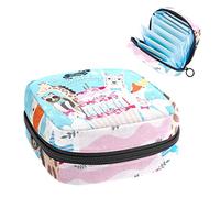 Happy Birthday Animals - Bolsa de almacenamiento portátil para servilletas sanitarias, Varios colores, 4.7x6.6x6.6 in/12x17x17 cm